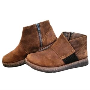 Born Tora Women's Size 6.5M Soft Suede Glazed Ginger Distressed Ankle Bootie